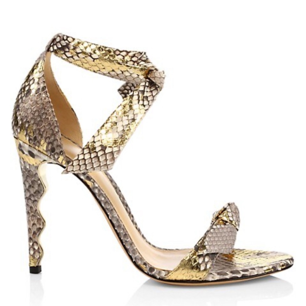 Alexandre Birman Clarita Python Wave-Heel Sandals - image 8